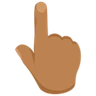 Backhand Index Pointing Up: Medium Skin Tone Emoji 👆🏽 image - Facebook Messenger (2016) style