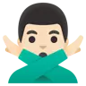 Man Gesturing No: Light Skin Tone Emoji 🙅🏻‍♂️ image - Google Noto Color style