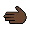 Leftwards Hand: Dark Skin Tone Emoji 🫲🏿 image - OpenMoji style
