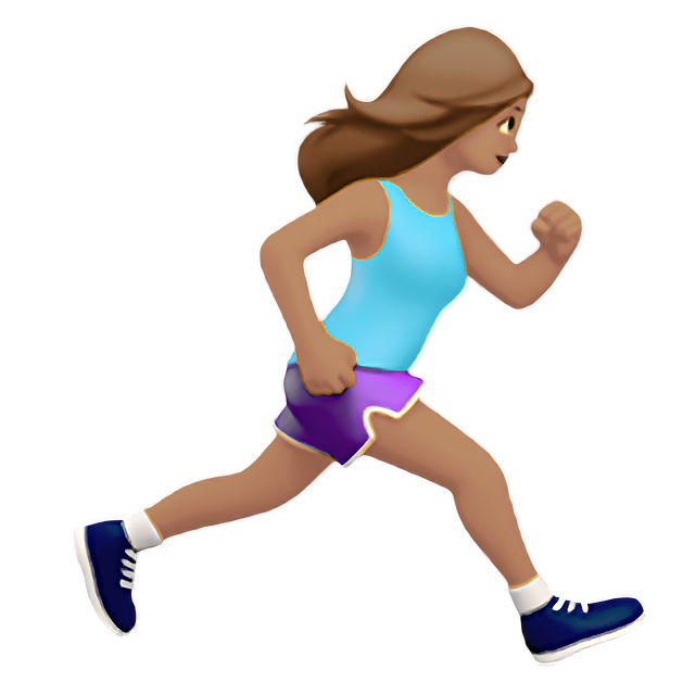 Woman Running Facing Right: Medium Skin Tone