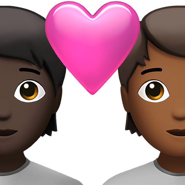 Couple With Heart: Person, Person, Dark Skin Tone, Medium-Dark Skin Tone