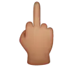 Middle Finger: Medium Skin Tone Emoji 🖕🏽 image - WhatsApp style