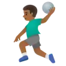Man Playing Handball: Medium-Dark Skin Tone Emoji 🤾🏾‍♂️ image - Google Noto Color style