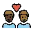 Couple With Heart: Man, Man, Dark Skin Tone, Medium-Dark Skin Tone