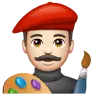 Man Artist: Light Skin Tone Emoji 👨🏻‍🎨 image - WhatsApp style