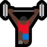 Person Lifting Weights: Dark Skin Tone Emoji 🏋🏿 image - Microsoft Windows 10 Segoe UI Emoji style