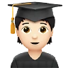 Student: Light Skin Tone Emoji 🧑🏻‍🎓 image - Apple style