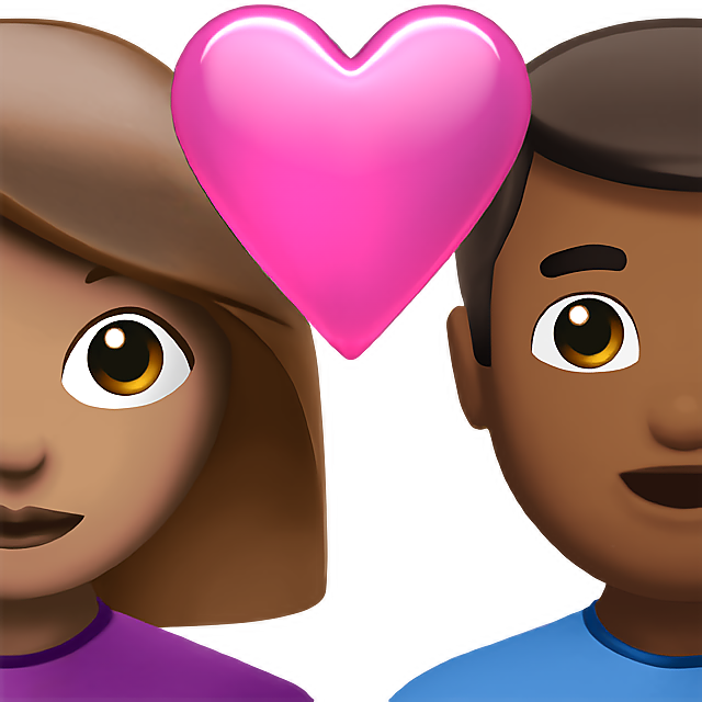 Couple With Heart: Woman, Man, Medium Skin Tone, Medium-Dark Skin Tone
