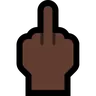 Middle Finger: Dark Skin Tone Emoji 🖕🏿 image - Microsoft Windows 10 Segoe UI Emoji style