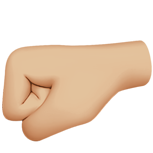 Left-Facing Fist: Medium-Light Skin Tone