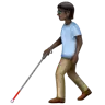 Person With White Cane: Dark Skin Tone Emoji 🧑🏿‍🦯 image - WhatsApp style