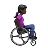 Woman In Manual Wheelchair Facing Right: Dark Skin Tone