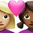 Couple With Heart: Woman, Woman, Medium-Light Skin Tone, Medium-Dark Skin Tone