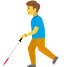 Man With White Cane Emoji 👨‍🦯 image - Skype style