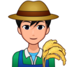 Man Farmer: Medium-Light Skin Tone Emoji 👨🏼‍🌾 image - Emojidex style