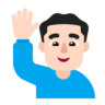 Man Raising Hand: Light Skin Tone Emoji 🙋🏻‍♂️ image - Microsoft Classic 2D style