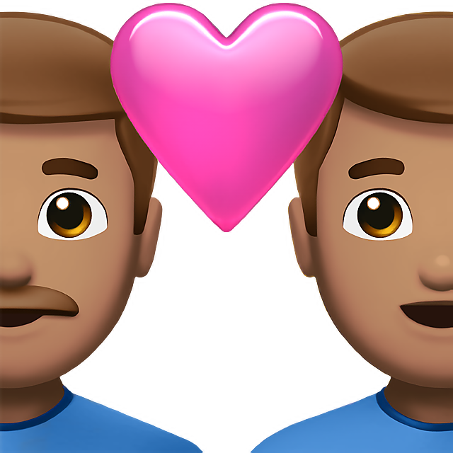 Couple With Heart: Man, Man, Medium Skin Tone