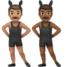 Men With Bunny Ears: Medium Skin Tone, Medium-Dark Skin Tone Emoji 👨🏽‍🐰‍👨🏾 image - Apple style