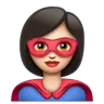 Woman Superhero: Light Skin Tone Emoji 🦸🏻‍♀️ image - WhatsApp style