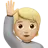Person Raising Hand: Medium-Light Skin Tone