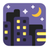 Noite com estrelas Emoji 🌃 image - Microsoft Classic 2D style