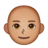 Man: Medium Skin Tone, Bald Emoji 👨🏽‍🦲 image - Samsung style