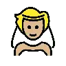 Person With Veil: Medium-Light Skin Tone Emoji 👰🏼 image - OpenMoji style
