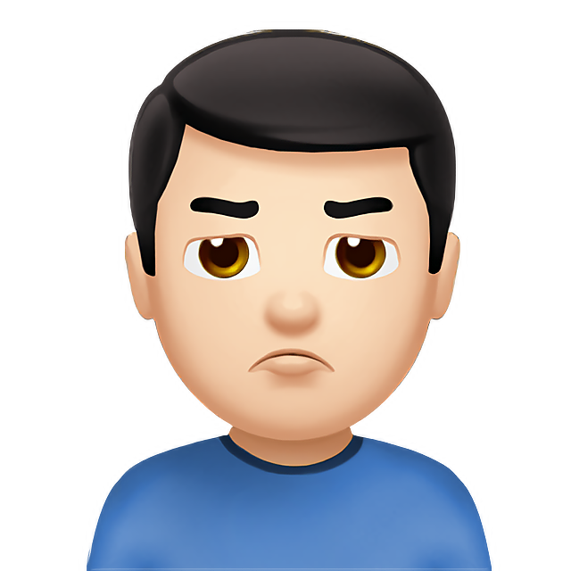 Man Pouting: Light Skin Tone