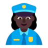 Woman Police Officer: Dark Skin Tone Emoji 👮🏿‍♀️ image - Microsoft Classic 2D style