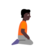 Person Kneeling Facing Right: Dark Skin Tone