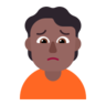 Person Frowning: Medium-Dark Skin Tone Emoji 🙍🏾 image - Microsoft Classic 2D style
