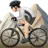 Person Mountain Biking: Light Skin Tone