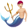 Merman: Light Skin Tone Emoji 🧜🏻‍♂️ image - Apple style