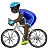 Man Biking: Dark Skin Tone