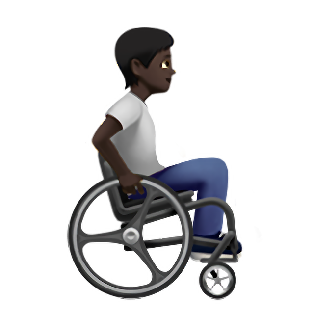 Person In Manual Wheelchair Facing Right: Dark Skin Tone