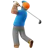 Man Golfing: Medium Skin Tone