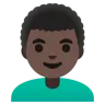 Man: Dark Skin Tone, Curly Hair Emoji 👨🏿‍🦱 image - Google Noto Color style