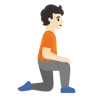 Person Kneeling Facing Right: Light Skin Tone Emoji 🧎🏻‍➡️ image - Google Noto Color style