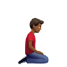 Man Kneeling Facing Right: Medium-Dark Skin Tone Emoji 🧎🏾‍♂️‍➡️ image - Apple style