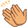 Clapping Hands: Medium Skin Tone Emoji 👏🏽 image - Emojidex style