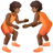 People Wrestling: Medium-Dark Skin Tone