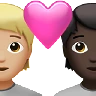 Couple With Heart: Person, Person, Medium-Light Skin Tone, Dark Skin Tone Emoji 🧑🏼‍❤️‍🧑🏿 image - Apple style