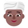 Woman Wearing Turban: Medium-Dark Skin Tone Emoji 👳🏾‍♀️ image - Microsoft Classic 2D style