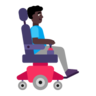 Man In Motorized Wheelchair Facing Right: Dark Skin Tone Emoji 👨🏿‍🦼‍➡️ image - Microsoft Classic 2D style