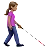 Woman With White Cane Facing Right: Medium Skin Tone