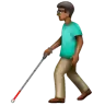 Man With White Cane: Medium-Dark Skin Tone Emoji 👨🏾‍🦯 image - WhatsApp style