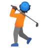 Person Golfing: Dark Skin Tone Emoji 🏌🏿 image - Google Noto Color style