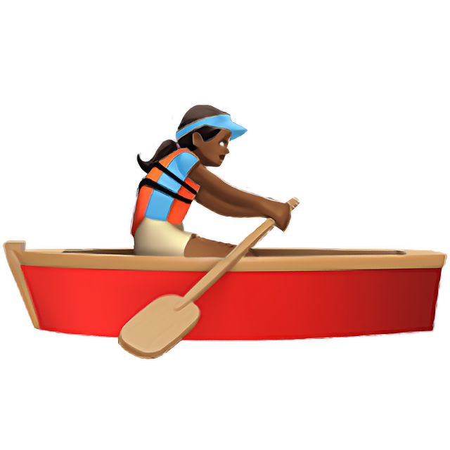 Woman Rowing Boat: Medium-Dark Skin Tone