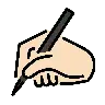 Writing Hand: Light Skin Tone Emoji ✍🏻 image - OpenMoji style
