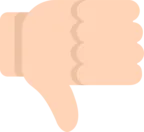 Pulgar abajo muestra